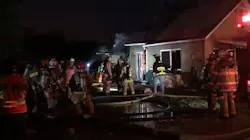 This screen capture from a Twitter video shows firefighters on the scene during a fire at a home in Harrison, PA, on Dec. 31, 2020. This screen capture from a Twitter video shows firefighters on the scene during a fire at a home in Harrison, PA, on Dec. 31, 2020.