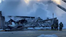 Hammond, IN, firefighters worked for more than 14 hours in frigid cold to put out a fire that collapsed a building Sunday. Hammond, IN, firefighters worked for more than 14 hours in frigid cold to put out a fire that collapsed a building Sunday.