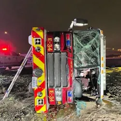 An icy overpass sent San Antonio Fire Department's Engine 34, spinning and sliding before eventually overturning while responding to a call early Sunday. An icy overpass sent San Antonio Fire Department's Engine 34, spinning and sliding before eventually overturning while responding to a call early Sunday.