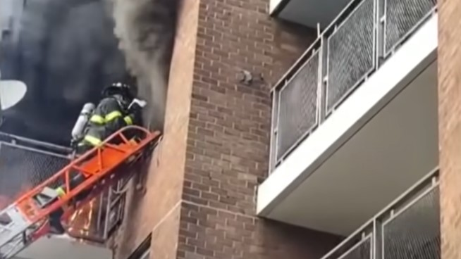 An 8-year-old girl broke both legs jumping from a sixth-floor balcony of a burning apartment building in the Bronx on Wednesday.