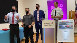 EMS workers were honored Thursday for helping to save the life of a Baltic, CT, butcher who accidentally cut his right femoral artery on the job in March. EMS workers were honored Thursday for helping to save the life of a Baltic, CT, butcher who accidentally cut his right femoral artery on the job in March.