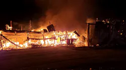 More than 65 firefighters battled a massive fire that destroyed a barn in Dickerson, MD, late Monday. More than 65 firefighters battled a massive fire that destroyed a barn in Dickerson, MD, late Monday.