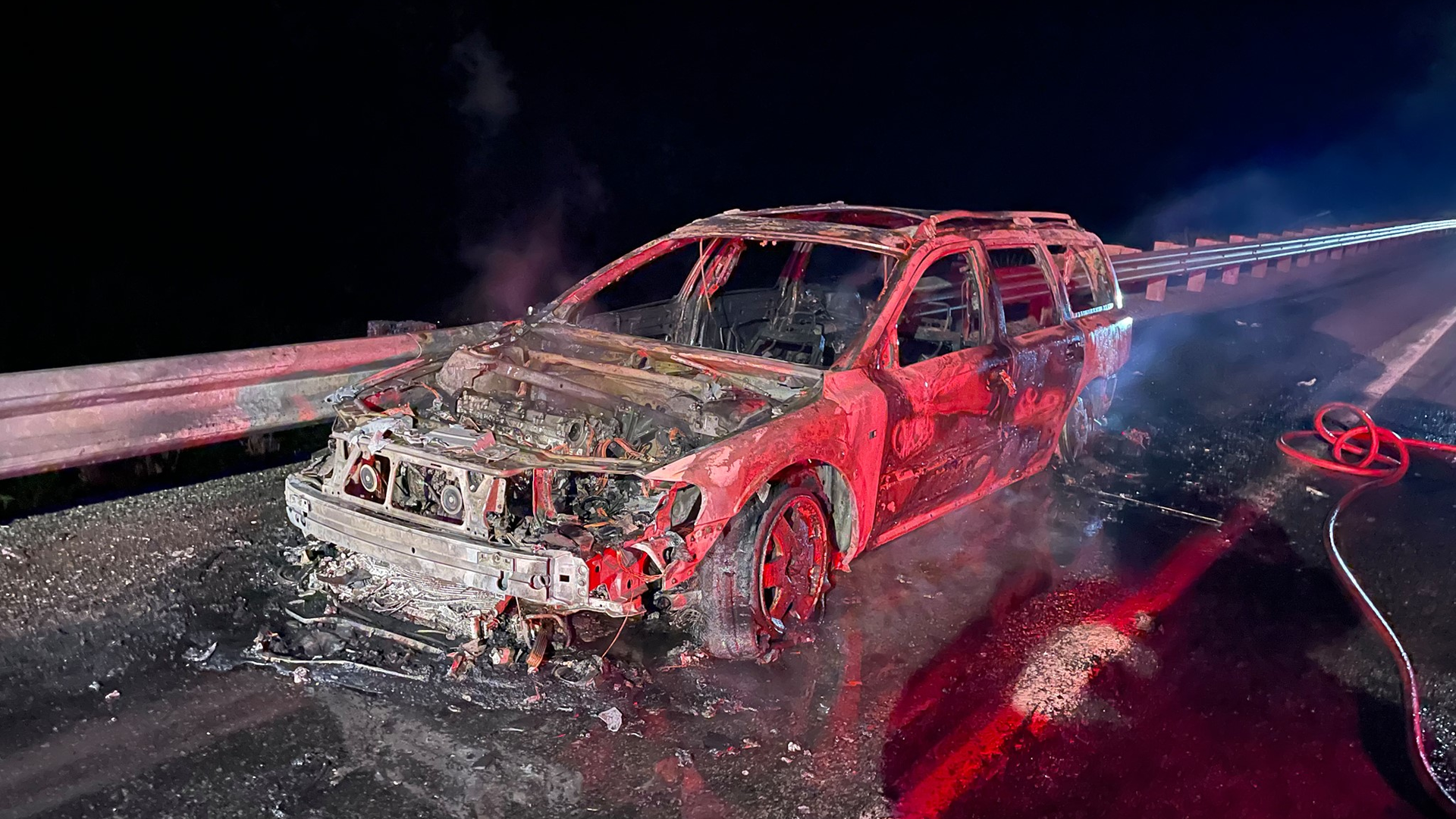 Chelan, WA, firefighters were putting out a burning station wagon when a man tried to drive off with a department vehicle Sunday.