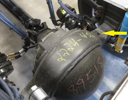 Advancements in aerial engineering and axle and suspension engineering expand the use of single-rear-axle offerings. Note the location of the breather vent (yellow arrow). Advancements in aerial engineering and axle and suspension engineering expand the use of single-rear-axle offerings. Note the location of the breather vent (yellow arrow).