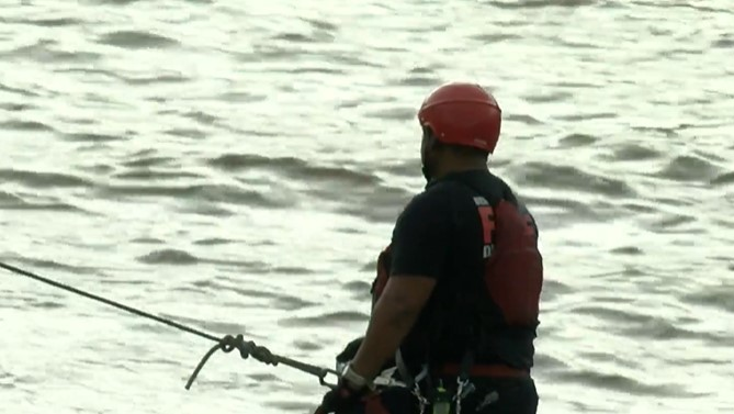 Albuquerque, NM, firefighters rescued one person from a fast-moving arroyo Tuesday.