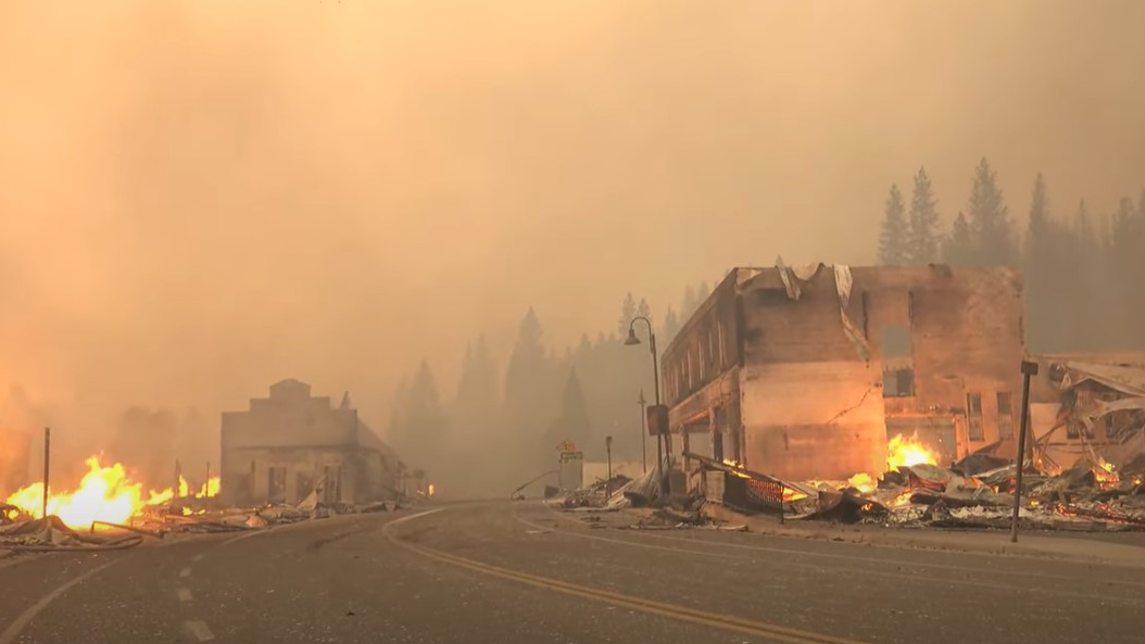 The Dixie Fire tore through Greenville, CA, on Wednesday, gutting buildings along the town's historic main street.
