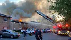 Firefighters battle the apartment fire in Bethlehem Monday night. Firefighters battle the apartment fire in Bethlehem Monday night.