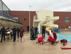 Visual components of the Safe Pools Rule! drowning-prevention campaign, such as a mock drowning demonstration, are deemed vital to the campaign’s success. Visual components of the Safe Pools Rule! drowning-prevention campaign, such as a mock drowning demonstration, are deemed vital to the campaign’s success.