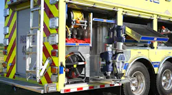 A compartment on the Malaga, NJ, Volunteer Fire Company’s heavy rescue exemplifies the use of rotating trays (aka Lazy Susans). Here, the rotating tray includes a four-sided vertical column to accommodate four rescue tools. The base of the rotating tray has four latching locations to lock in each tool. A compartment on the Malaga, NJ, Volunteer Fire Company’s heavy rescue exemplifies the use of rotating trays (aka Lazy Susans). Here, the rotating tray includes a four-sided vertical column to accommodate four rescue tools. The base of the rotating tray has four latching locations to lock in each tool.