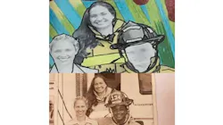 A public mural that went up in 2020 which was immediately removed amid outcry over how it depicted the first Black female firefighter in Boynton Beach, FL, from the photo in the image below. A public mural that went up in 2020 which was immediately removed amid outcry over how it depicted the first Black female firefighter in Boynton Beach, FL, from the photo in the image below.