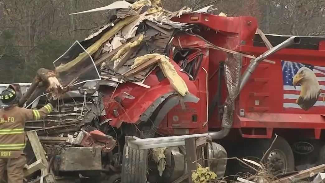 An Egg Harbor, NJ, resident suffered minor injuries after a dump truck veered into his house on Nov. 22, 2021.