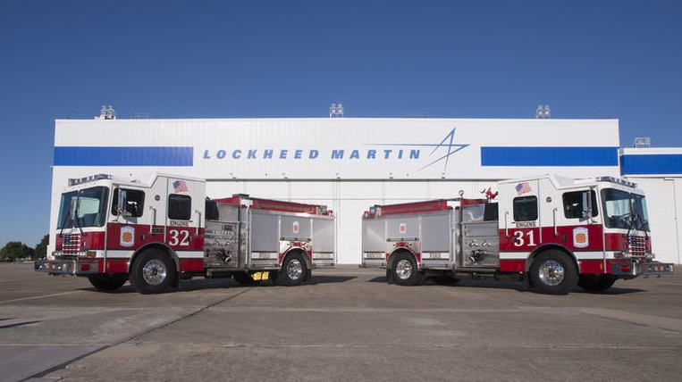 Lockheed Martin engines on display after a 2014 delivery from HME Ahrens-Fox.