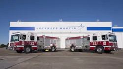 Lockheed Martin engines on display after a 2014 delivery from HME Ahrens-Fox. Lockheed Martin engines on display after a 2014 delivery from HME Ahrens-Fox.