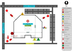The plans should include key safety hazards, fire suppression equipment locations, construction data and more. The plans should include key safety hazards, fire suppression equipment locations, construction data and more.