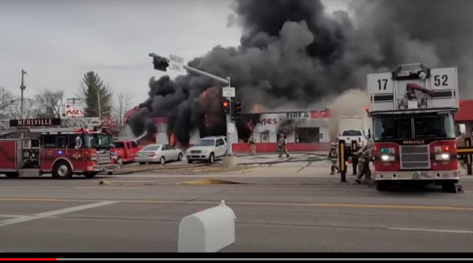 A tire shop in unincorporated Saint Louis County was destroyed after a vehicle fire spread to the building.