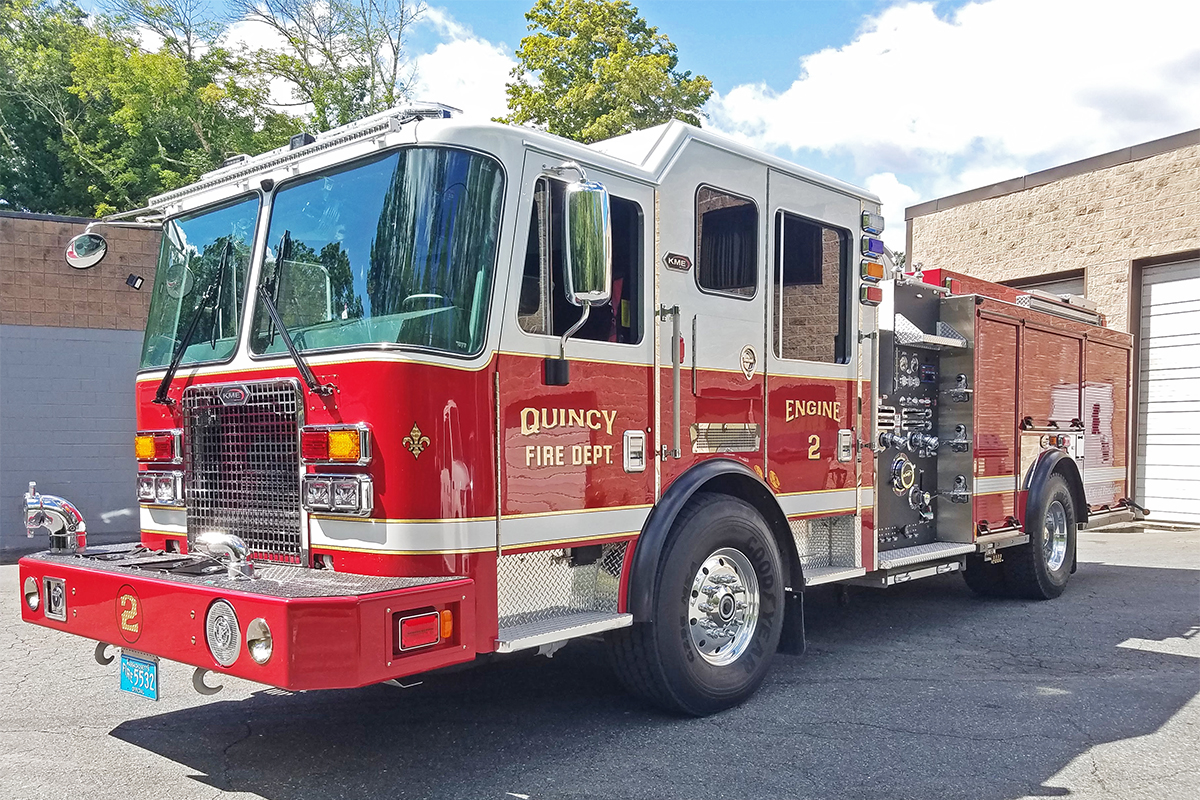 The Quincy Fire Department has taken delivery of a custom-built KME pumper built on a SSX Severe Service LDF chassis.