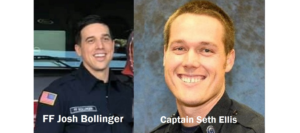 Douglas County Fire District 2 firefighters Josh Bollinger (left) and Capt. Seth Ellis resigned after facing discipline for submitting falsified COVID-19 vaccine cards.