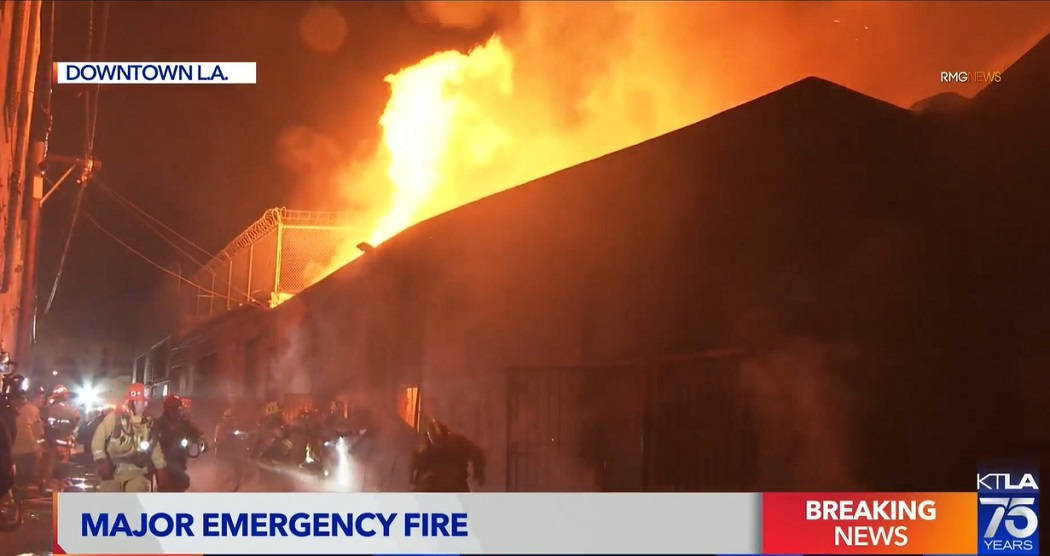 Los Angeles firefighters battled two Major Emergency fires in the Downtown LA area.
