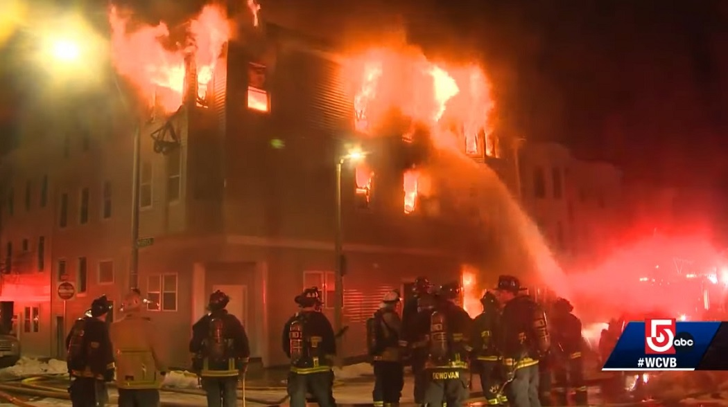 Over 100 Boston firefighters battled a six-alarm fire in East Boston overnight.