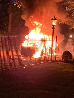 Firefighters encountered this fully involved Tesla Model S upon arrival in Lower Merion Township, PA, in June 2021. Firefighters encountered this fully involved Tesla Model S upon arrival in Lower Merion Township, PA, in June 2021.