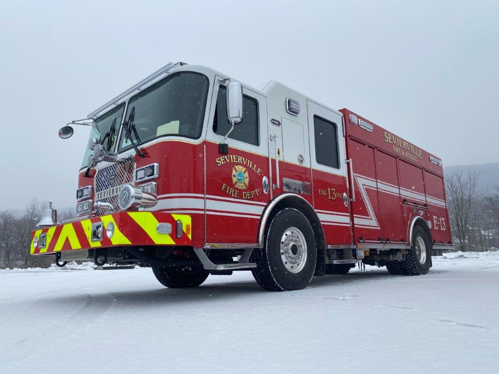 The Sevierville Fire Department has taken delivery of two custom-built KME rearmount pumpers.