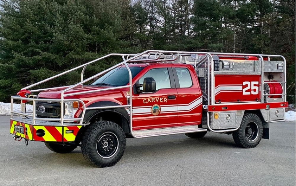 The Carver Fire Department has taken delivery of a custom-built Firematic B.R.A.T. brush/forestry vehicle on a Ford chassis.