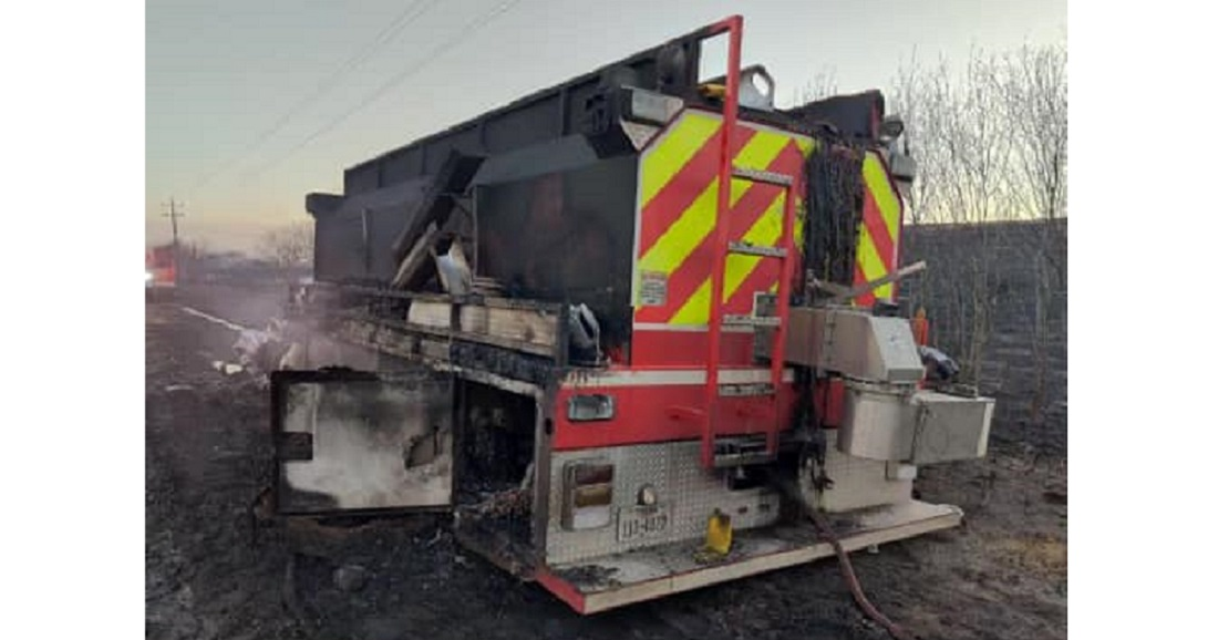 Several Sinton firefighters were injured and their apparatus destroyed by a fast moving brush fire.