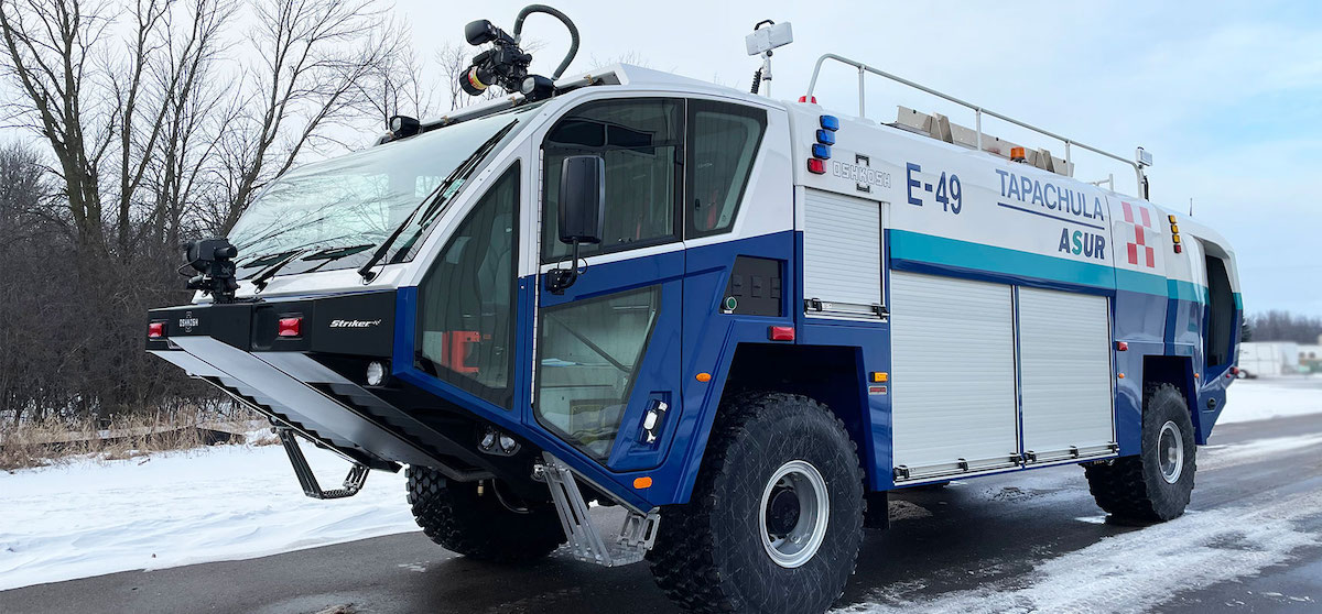 Tapachula International Airport in Mexico has taken delivery of an Oshkosh Airport Products Striker 4x4 ARFF vehicle.