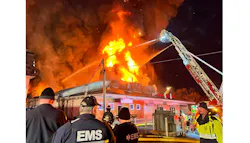A three-alarm fire tore through the Levittown Lanes bowling alley early Wednesday morning destroying the business. A three-alarm fire tore through the Levittown Lanes bowling alley early Wednesday morning destroying the business.