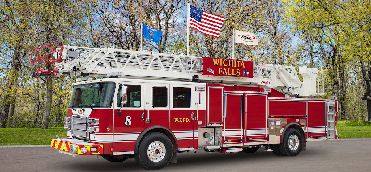 The Wichita Falls Fire Department ordered 11 custom Pierce fire apparatus with expected completion by April 2023.