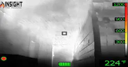 These images depict conditions one second apart from each other. The top photo shows conditions after the nozzle is closed. The center photo shows the convection currents (thermal rebound) moving halfway down the hallway. The bottom photo reveals how the entire hallway was overwhelmed with convection currents. These images depict conditions one second apart from each other. The top photo shows conditions after the nozzle is closed. The center photo shows the convection currents (thermal rebound) moving halfway down the hallway. The bottom photo reveals how the entire hallway was overwhelmed with convection currents.