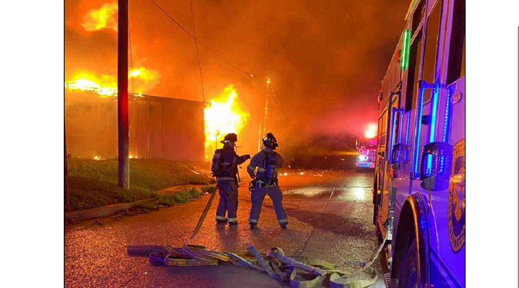 One Fort Worth firefighter was injured battling a two-alarm fire in a commercial building fire where the roof collapsed.