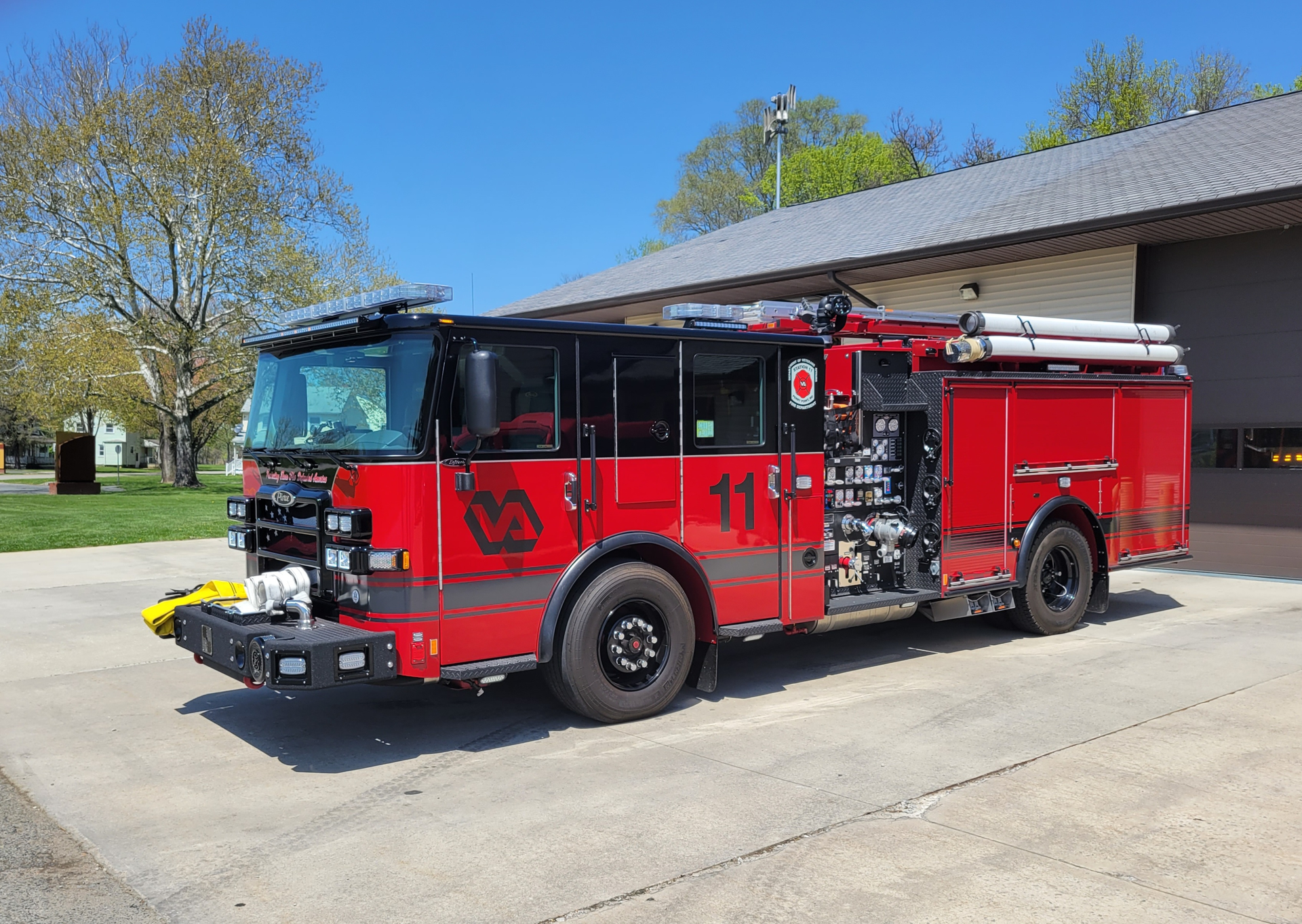 The Perry Point VA Medical Center Fire Department's custom-built Pierce pumper.