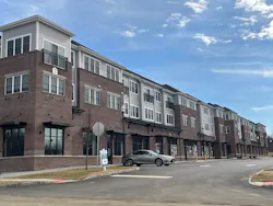 This multifamily dwelling houses commercial occupancies on the first floor. The fire load from those commercial occupancies will invade on structural supports more severely than will the fire load on the first floor of a residential building. This multifamily dwelling houses commercial occupancies on the first floor. The fire load from those commercial occupancies will invade on structural supports more severely than will the fire load on the first floor of a residential building.