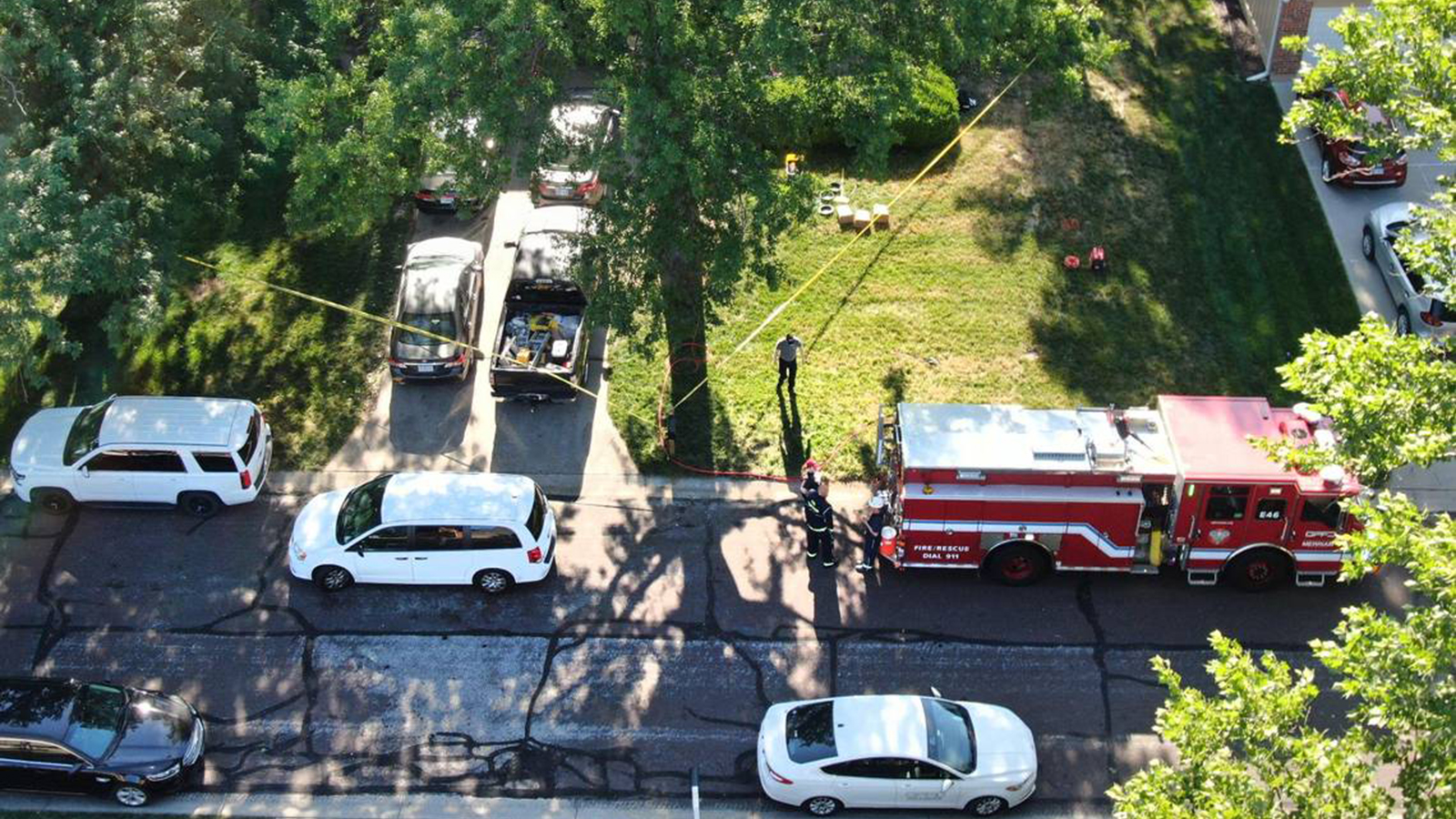 An early morning house fire left two people dead and a third person injured after a fire blazed through an Overland Park home early Monday, June 20, 2022, at 10300 block of Westgate Street. Overland Park Fire Chief Bryan Dehner said fire and crime scene investigators were on the scene Monday morning. There was little fire damage visible on the exterior of the one-and-a-half story home.