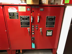 Jockey pump controllers and fire pump controllers in a building's pump room sense a drop in pressure/water flow and signal the appropriate pump to run. Jockey pump controllers and fire pump controllers in a building's pump room sense a drop in pressure/water flow and signal the appropriate pump to run.