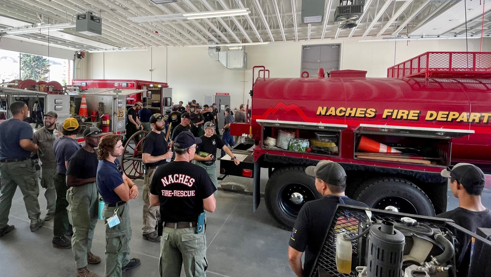Members of the Naches, WA, Volunteer Fire Department, the U.S. Forest Service and the Washington State Department of Natural Resources participate in regularly scheduled interagency training.