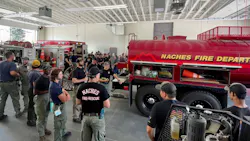 Members of the Naches, WA, Volunteer Fire Department, the U.S. Forest Service and the Washington State Department of Natural Resources participate in regularly scheduled interagency training. Members of the Naches, WA, Volunteer Fire Department, the U.S. Forest Service and the Washington State Department of Natural Resources participate in regularly scheduled interagency training.