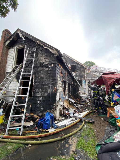 An off-duty firefighter, who lived in the building, urged the mom to drop the baby.