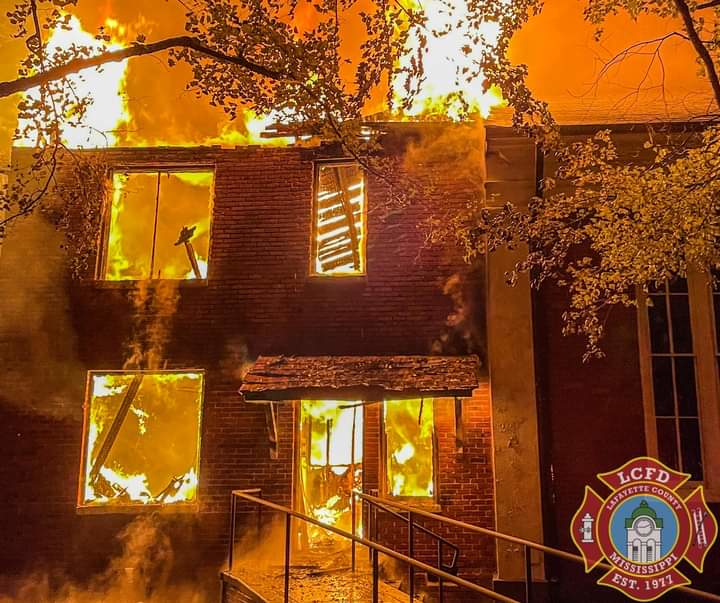 Firefighters were evacuated when conditions deteriorated.