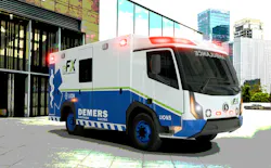 The Demers eFX electric ambulance is said to be 80 percent-90 percent less expensive to operate per kilometer/mile than traditional modular ambulances. Conservative estimates place maintenance and repair costs at 60 percent less than comparable internal combustion engine models. The Demers eFX electric ambulance is said to be 80 percent-90 percent less expensive to operate per kilometer/mile than traditional modular ambulances. Conservative estimates place maintenance and repair costs at 60 percent less than comparable internal combustion engine models.