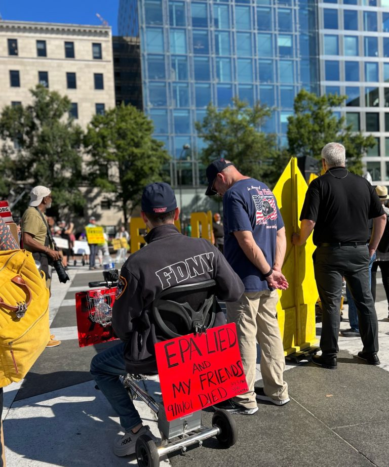 Firefighters joined a march to the EPA in Washington, D.C. on Tuesday.