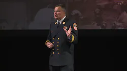 FDNY Deputy Assistant Chief Frank Leeb delivers the keynote address at Firehouse Expo. FDNY Deputy Assistant Chief Frank Leeb delivers the keynote address at Firehouse Expo.