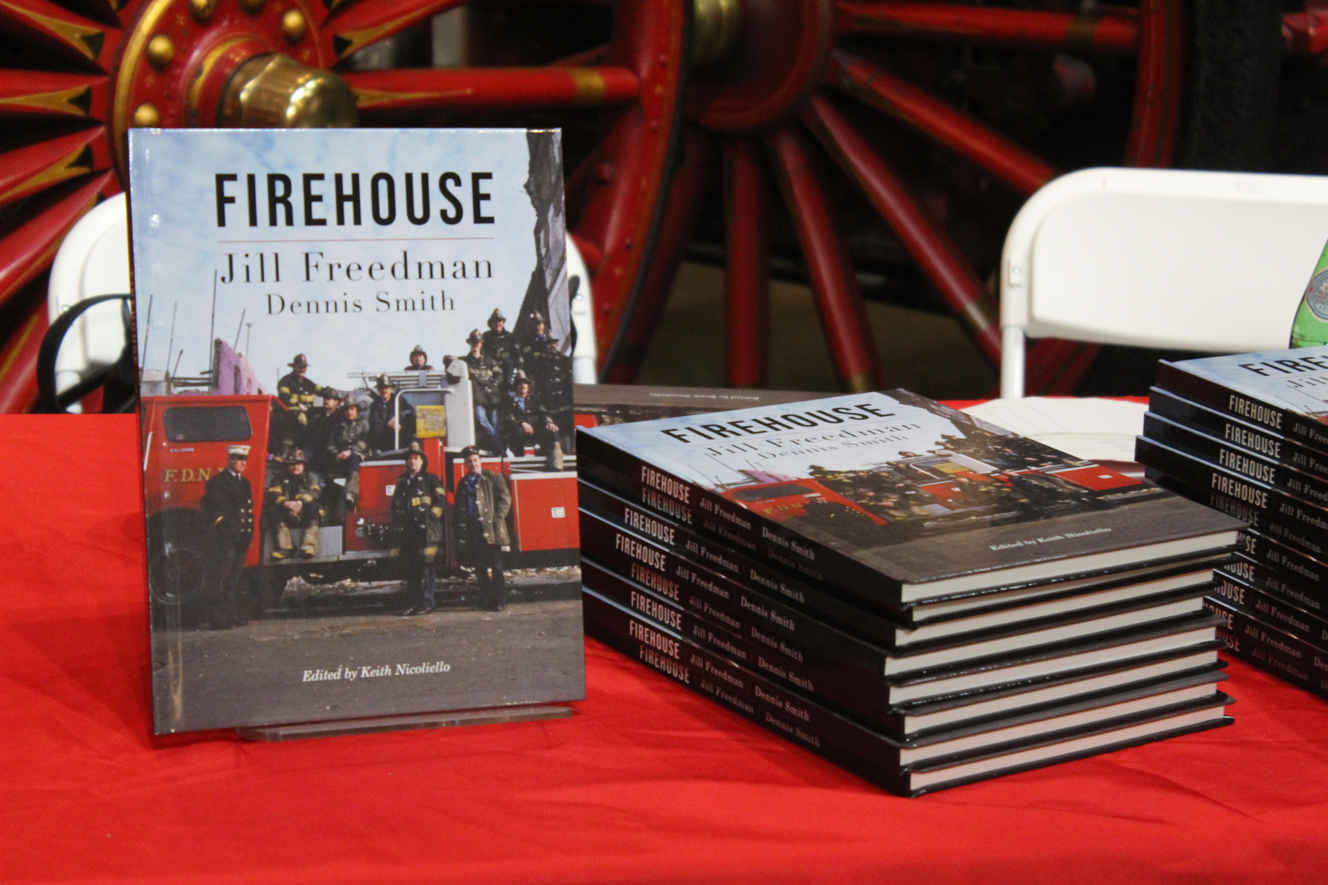 The newly published version of the book, 'Firehouse' by Jill Freedman and Dennis Smith, with updates from retired FDNY firefighter Keith Nicoliello.