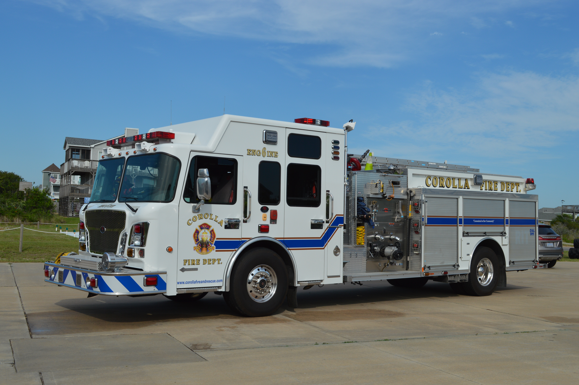 Corolla, NC, Fire & Rescue recently acquired this 2013 Rosenbauer Commander 1,500-gpm pumper from Brindlee Mountain Fire Apparatus. This unit first served with a department in Arizona. It&rsquo;s equipped with a 1,000-gallon water tank and dual 25-gallon foam tanks.