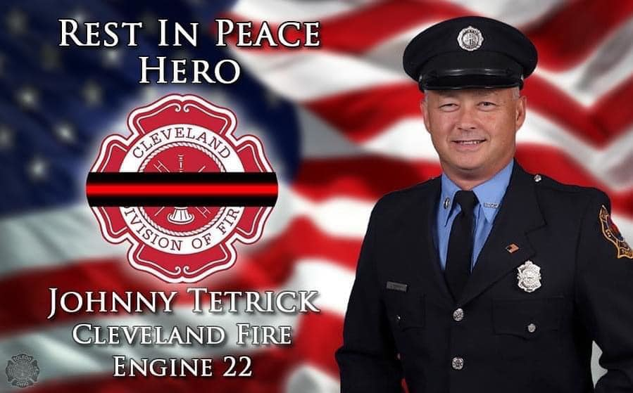 Cleveland firefighter Johnny Tetrick was killed after being struck by a vehicle on Interstate 90.