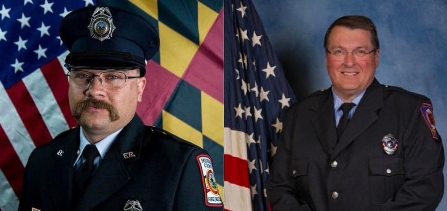 Frederick County, MD Firefighter Zachary Paris (left) was at the incident as the assistant chief of Community Fire Co. in New Tripoli and Marvin Gruber of the New Tripoli Fire Company were killed in a house fire Wednesday.