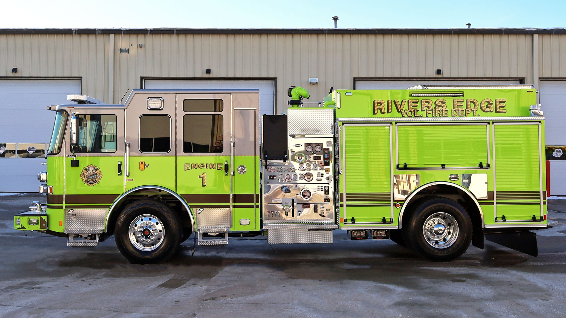 Pierce built this Enforcer pumper for River&rsquo;s Edge Volunteer Fire Department in Braddock, PA.