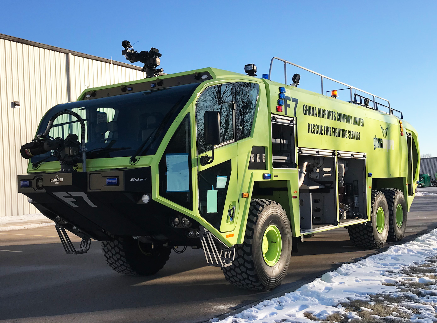 Ghana International Airports have taken delivery of two Oshkosh&circledR; Airport Products Striker&circledR; 6x6 ARFF vehicles.