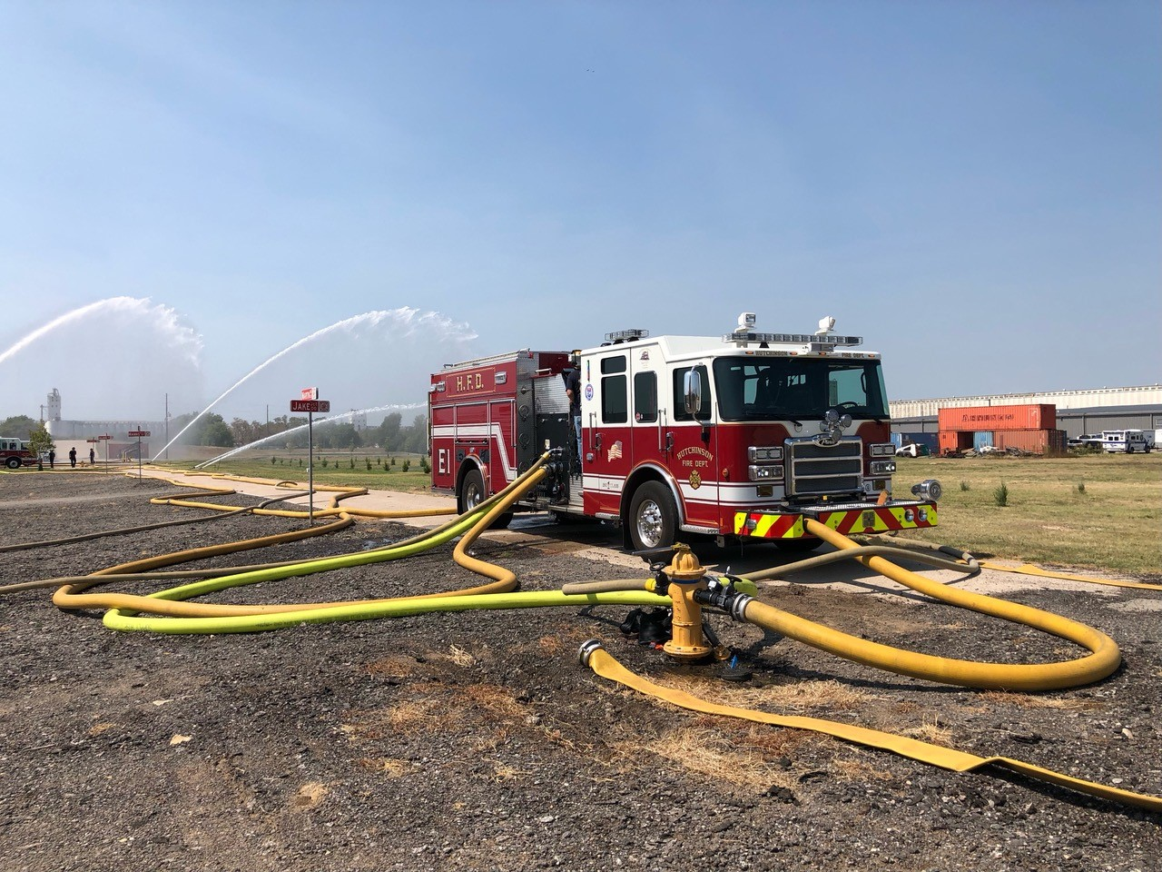 An engine should be placed at the hydrant to maximize the available water.